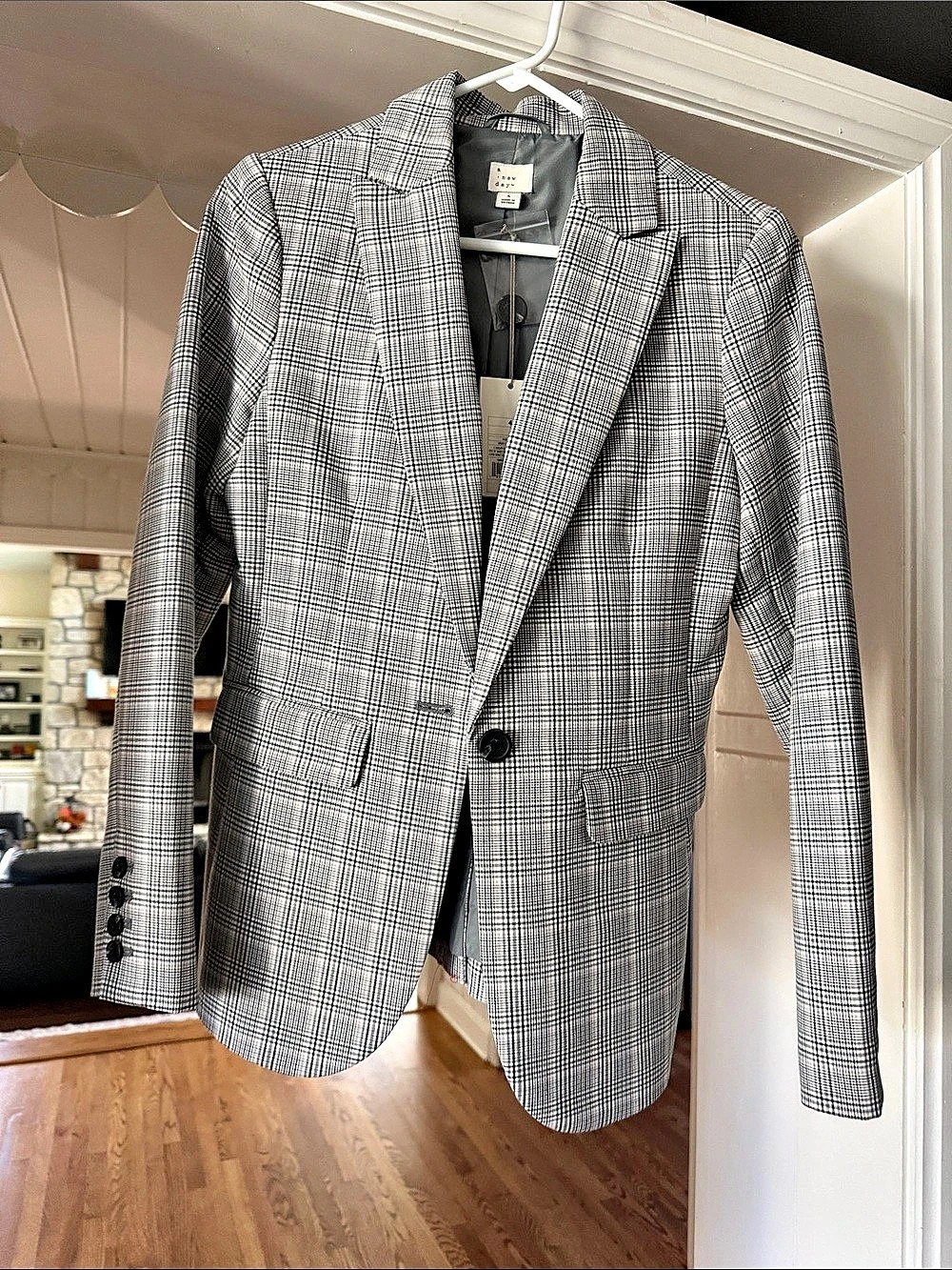 a new day SUIT SET Slim Ankle Mid Rise Slim Hip & Thigh Plaid Ankle Pants Size